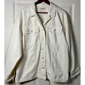 Madewell Drakefield Shirt‎ Jacket Cream Oversized Workwear Button Front SXXL